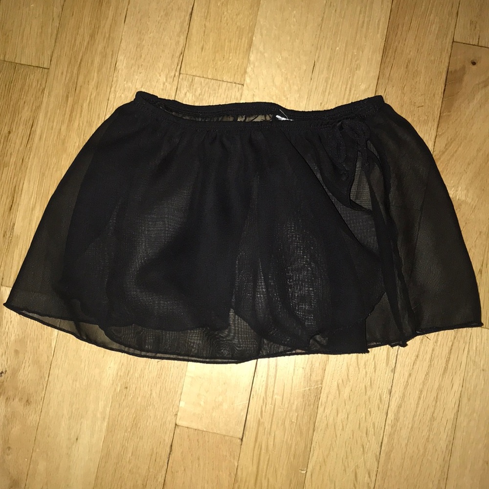 Black sheer ballet skirt size xs 4-5